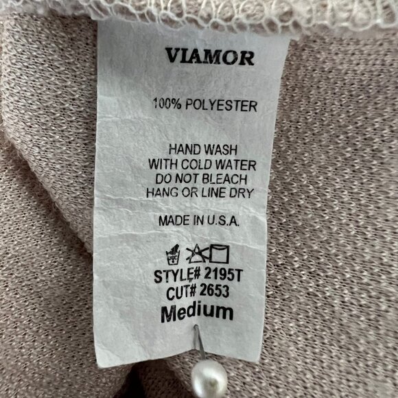 Viamor Womens Blush Long Sleeve Round Neck Pullover Sweater Size Medium - Picture 8 of 9